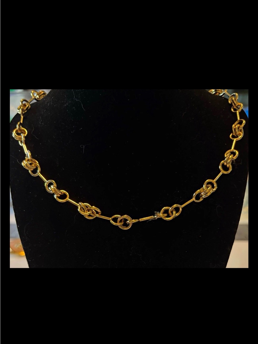 Banana Republic Double Ring Chain Necklace 14K Gold Plated Brass 16”